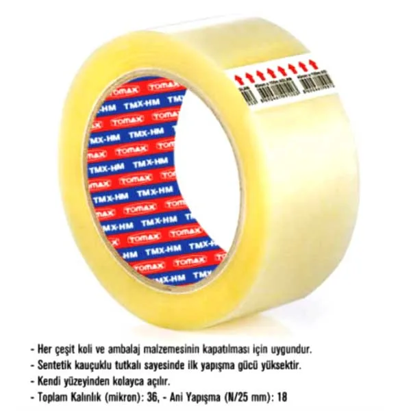 TOMAX HM Ambalaj Bandı 45mmx40 metre Renk Şeffaf - Görsel 2